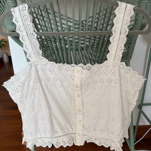 DOEN X Gap White Eyelet Lace Tank Top - Picture 1 of 3